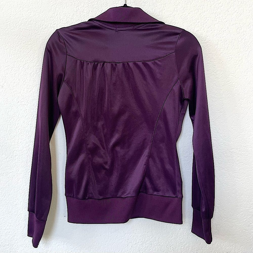 Vintage H&M Purple Satin Zip Jacket Track Technical Limited Edition y2k sz 2 XS - Picture 4 of 13